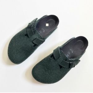 Birkenstock Green Wool Felt Boston Clogs 41 首都圏激安 bs amsterdam BIRKENSTOCK 41 Green 26.5 サンダル